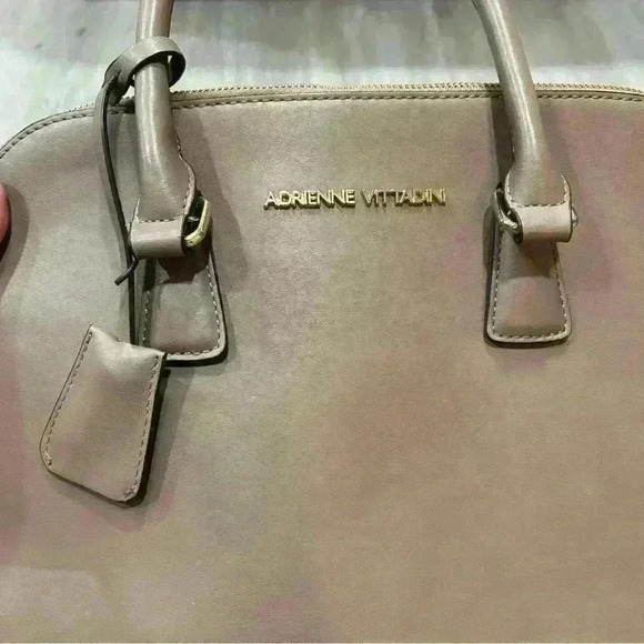 Adrienne Vittadini Beige Satchel Double Handle Shoulder Tote Bag - Picture 2 of 8